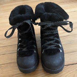J-Crew, Shearling Boot, Size 8 US, Black